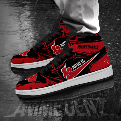 Naruto Akatsuki JD Sneakers Akatsuki Jutsu It Custom Anime Shoes