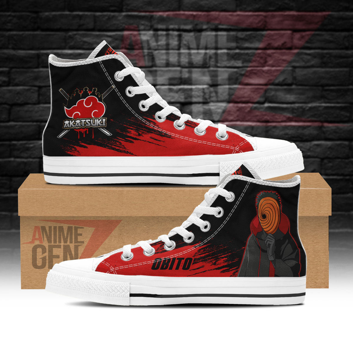 Aktasuki Obito High Top Shoes Custom Anime Sneakers